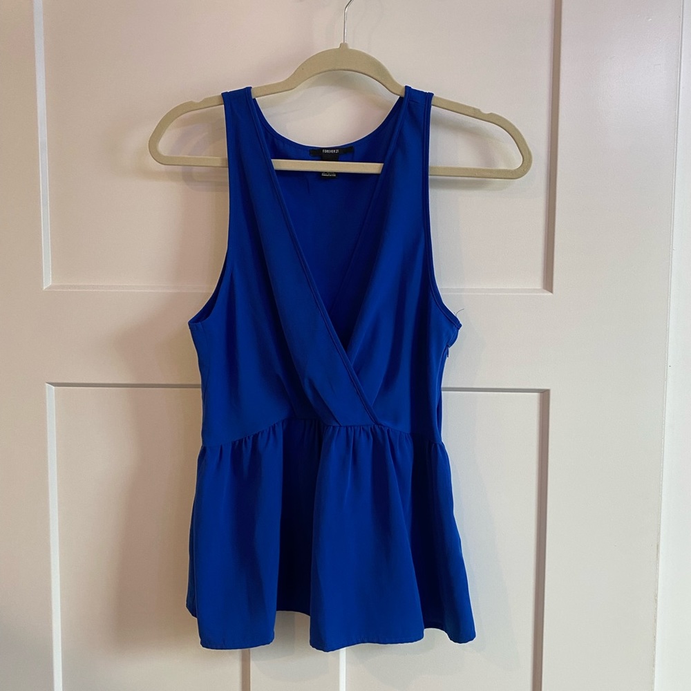 Royal Blue Peplum Blouse